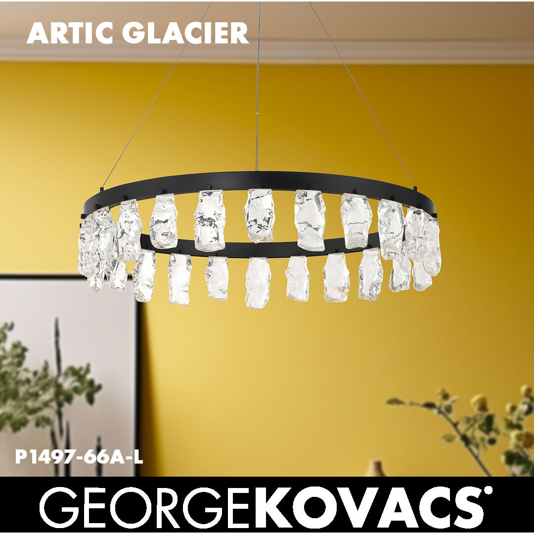 Artic Glacier LED 33.25 inch Coal Chandelier Ceiling Light